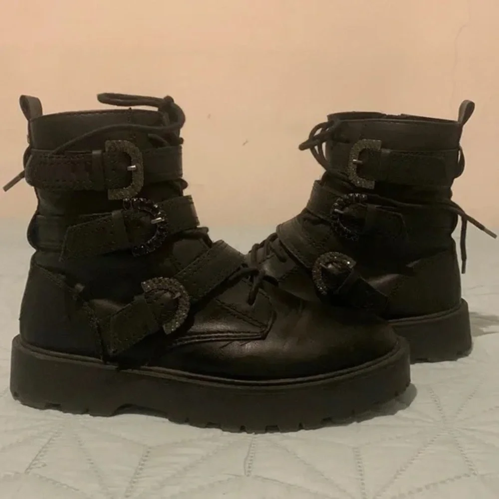Zara Black Kids Jewel Boots Size 34 - Picture 4 of 15